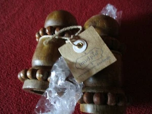 Mud Pie Salt and Pepper shakers, solid Wood New - Picture 1 of 4