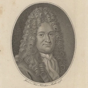 Retrato Gottfried Wilhelm Leibniz filósofo Anton Karcher grabado en cobre original 1796 - Imagen 1 de 3