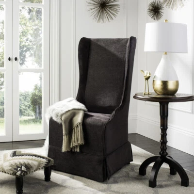 SAFAVIEH Bacall 20''H Linen Dining Chair | Grey | - Image 1 of 4