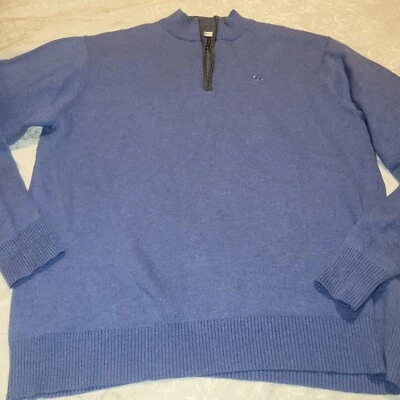 Peter Millar Crown 1/4 Zip Large L Men's Golf Blue Performance Pullover Stretch - Image 1 of 4