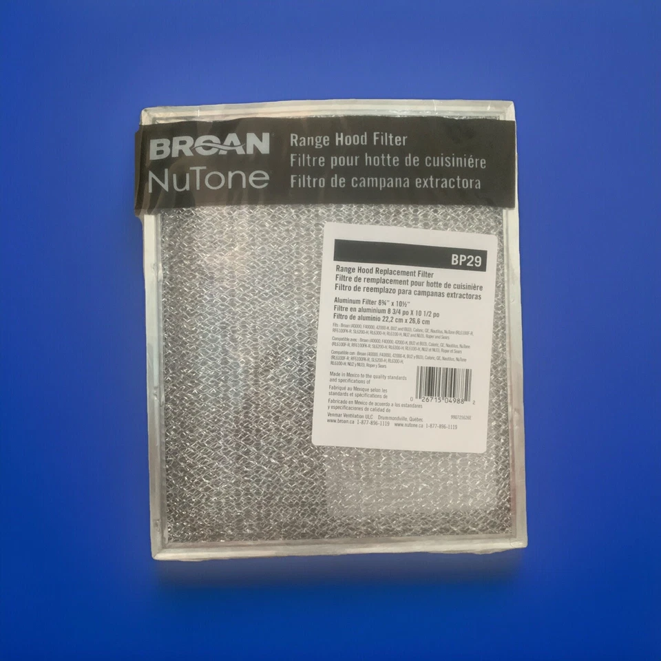 RANGE HOOD FILTER ALUMINIUM 8 3/4" X 10 1/2" BP29 BROAN NUTONE - Image 1 of 1