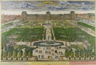 PARIS PALAIS DES TUILERIES GROßE KOL. KUPFERSTICH ANSICHT AVELINE 1740 K88