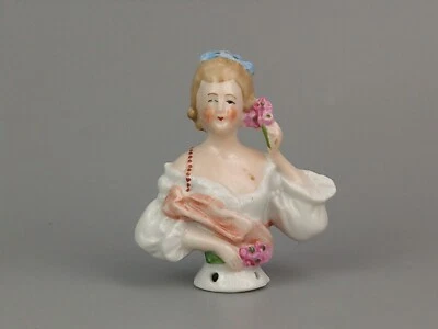 German Half Doll Girl with Flowers No. 1909 - Image 1 of 4