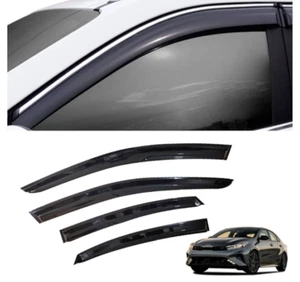 For 2019-2024 Forte Window Visors Sun Guard Rain Deflector Vent Shade 4Pcs Black - Picture 1 of 6