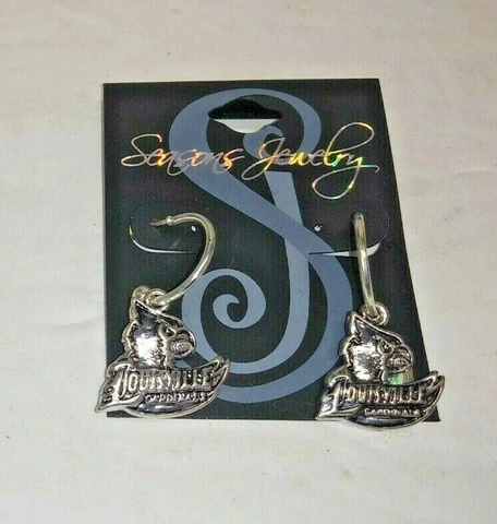 SEASONS NCAA LOUISVILLE CARDINALS SILVERTONE PIERCED EARRINGS NWT Cover