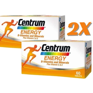 2X Centrum Energy B-Vitamins and Minerals + Vitamin C & E 60's Free Shipping - Picture 1 of 7