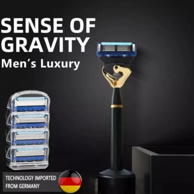 Cartucho de afeitar de 5 capas de borde para hombre hoja de afeitar acero inoxidable negro Foto 1 de 4