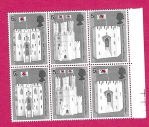GB QEII 1969 - Margin Block of 6 - INVESTITURE of P o Wales - SG 802/804 - MNH - Picture 1 of 1