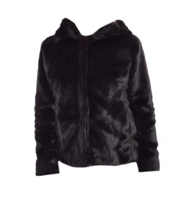 Gas Chaqueta Piel Sintética con Capucha Black Mujer - Imagen 1 de 2