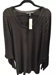 Dolman Black House Black Market manga larga adornado negro talla XL NUEVO CON ETIQUETAS - Imagen 1 de 3