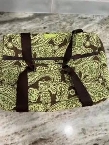 Anchor Hocking Insulated Carry Case 3 Qt Dish 16x11x2 Green Brown Print - Picture 1 of 4