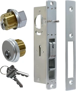 Storefront Door Lock Alsecure Commercial Mortise Lock 1-1/8" Backset Silver New - Picture 1 of 11