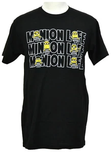 Minion Life T-shirt Despicable Me 3 Prison Graphic Tee Cotton Black NWT - Picture 1 of 2