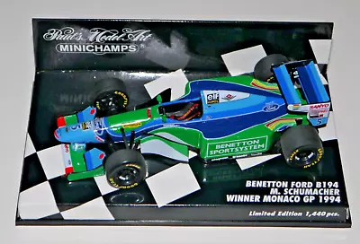 Minichamps F1 1/43 BENETTON FORD B194 - Schumacher - WINNER MONACO GP 1440 pcs - Image 1 of 3