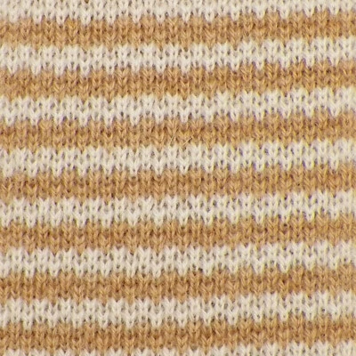 DOLCEPUNTA 男式骆驼象牙条纹手工羊绒针织领带意大利全新带标签 — 第 1/3 张图片