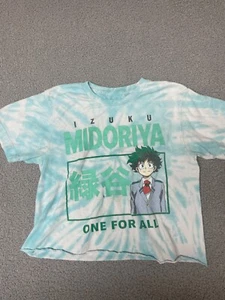My Hero Academia Womens Top Crop T Shirt blue Tie  Dye small cropped - Picture 1 of 8