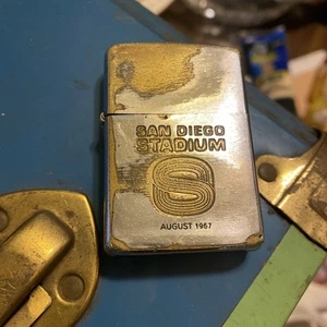 San Diego Stadium Aug.1967 Zippo Lighter Works Rare - Picture 1 of 11