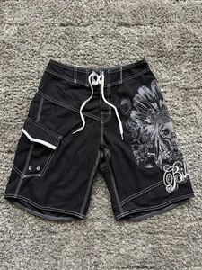 Vintage Billabong Native Chief Indianer Totenkopf Y2K Surf Boardshorts Herren 30 - Bild 1 von 10