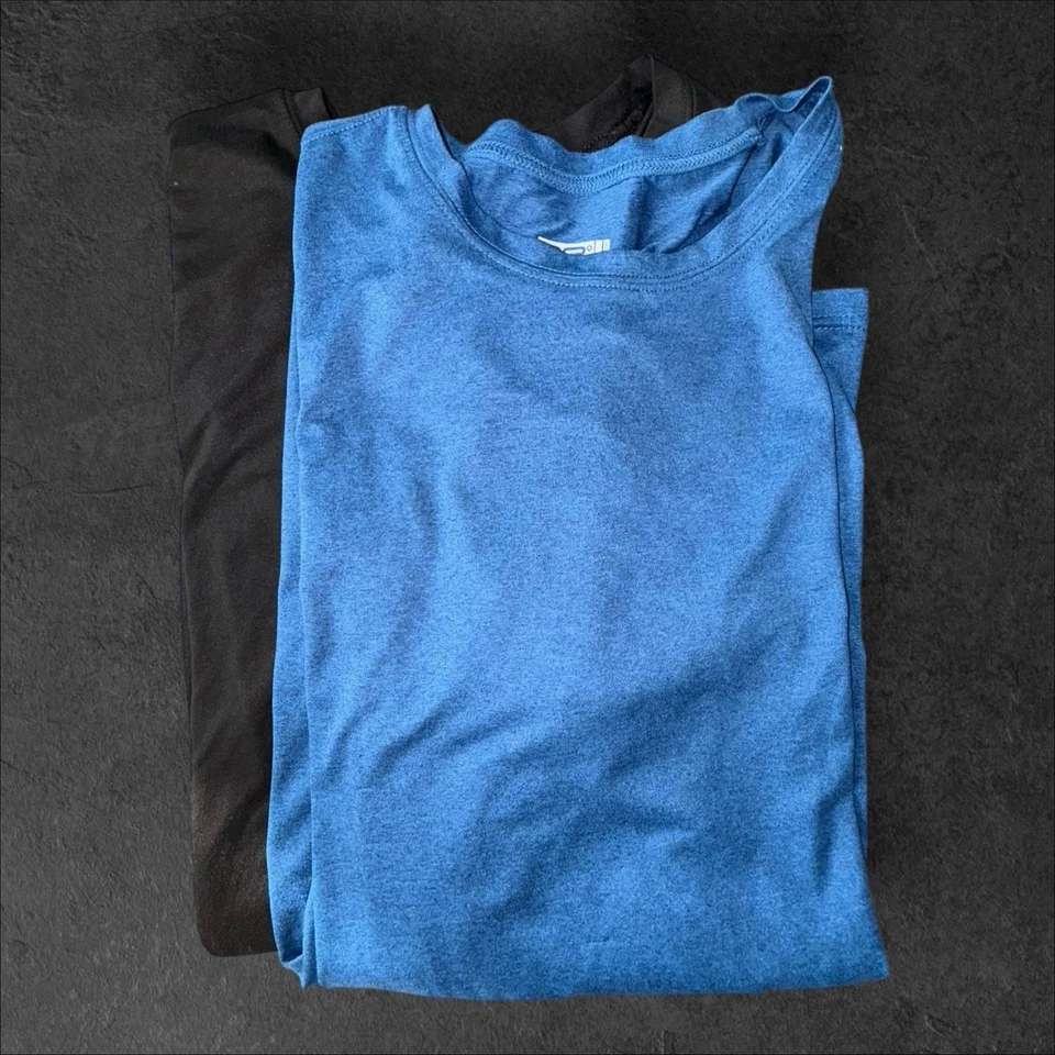 Paquete de 2 camisetas geniales para hombre talla grande azul y negro suaves básicas informales Foto 1 de 4