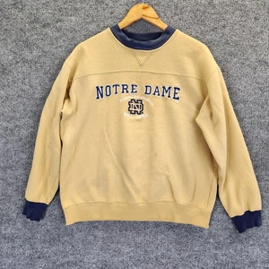 Notre Dame Fighting Irish Sweatshirt Mens Medium Gold NCAA Football Crewneck - Picture 1 of 15
