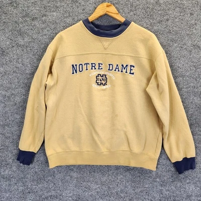 Sudadera Notre Dame Lucha Irlandesa Para Hombres Mediana Dorada NCAA Fútbol Cuello Redondo Foto 1 de 4