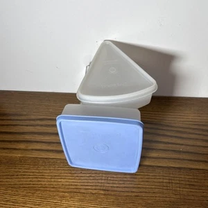 Lot Of 2 Vintage Tupperware 670-36 & 279-19 Sandwich Keeper & Pie Keeper W/Lids - Picture 1 of 10