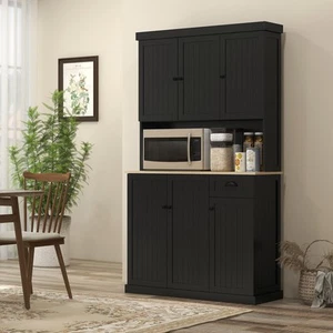 71" Modern Freestanding Kitchen Pantry Cabinet with Adjustable Shelves & Drawer - Picture 1 of 11