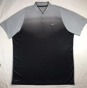 Nike Tiger Woods Collection Golfshirt Snap Mock Neck Polo Grau Ombré Herren XL - Bild 1 von 23