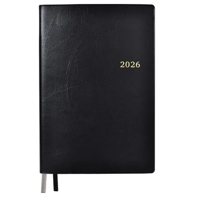 2026 A5 Weekly Planner, Black, Pvc Cover, Business Card Pocket, Monthly Tabs, H_ - Image 1 of 4