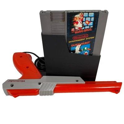 Super Mario Bros Duck Hunt Nintendo NES Cart w. Orange Zapper Light Gun NES-005 - Image 1 of 4
