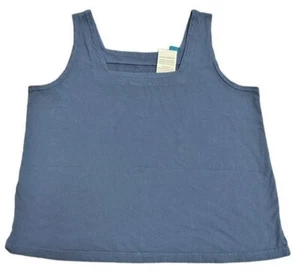 FRESH PRODUCE XL Deep Dive BLUE Jersey Cotton $39 Boxy Tank TOP NWT New XL - Picture 1 of 4