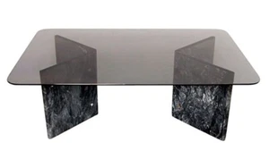 SOLO BASI PER TAVOLINO MARMO MASSA CARRARA no piano in vetro - Foto 1 di 2