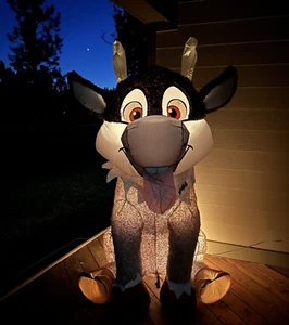Disney Frozen 6FT Baby Sven Snowflake Holiday Light Inflatable Damaged Box Used - Picture 1 of 11