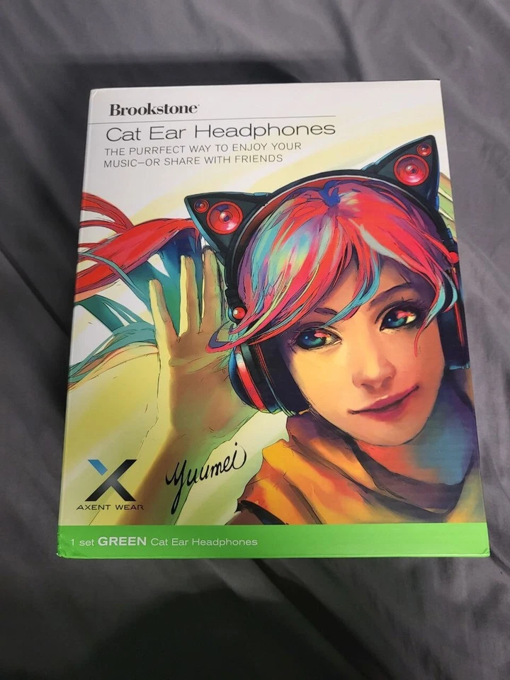 NÃO ABERTO, EDIÇÃO LIMITADA, versão IndieGoGo. Fones de ouvido intra-auriculares Axent Wear Cat [verde] - Imagem 1 de 4