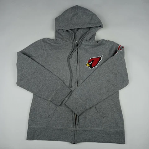 Arizona Cardinals Zip Up Hoodie Sweatshirt NFL Football Gray Women's Size Small Cover