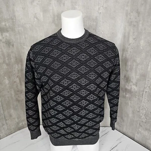 Vintage Pronto Uomo Firenze L Black White Pullover Lightweight Sweater Italy - Picture 1 of 8
