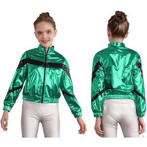 Kids Girls Coat Skateboarding Jacket Jazz Dance Outwear Zipper Dancing Tops - Picture 1 of 54