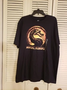 T-Shirt Mortal Kombat Dragon Logo Herren Größe 2XL schwarz lizenziert neu mit Etikett! - Bild 1 von 4