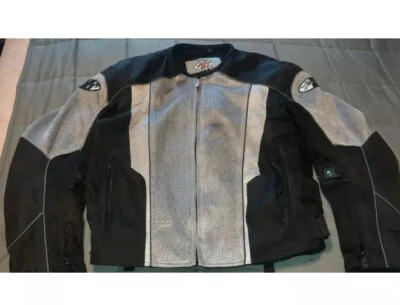 Joe Rockets Motorcycle Jacket Size L Armored Black Gray Mesh 028879 - Image 1 of 4