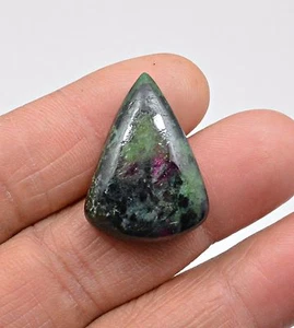 31.93 CT NATURAL RUBY ZOISITE PEAR CABOCHON LOOSE GEMSTONE - Picture 1 of 2