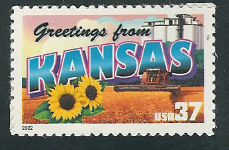 Scott #3711 ...37 Cent...State Greetings...Kansas...3 Stamps   - Image 1 of 1