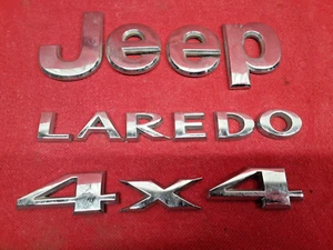 2005 - 2010 Jeep Grand Cherokee Laredo 4x4 Emblem Badge Ornament Logo SET Silver - Picture 1 of 7