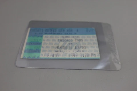 TICKET 1992 August 11 Montreal Expos @ Chicago Cubs Bleachers Greg Maddux 7 K's Cover