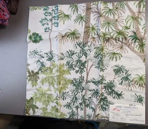 Jane Churchill Cowtan Kingswood Embroidery -Green Fabric Sample 15 3/4" x 15.5" - Picture 1 of 8