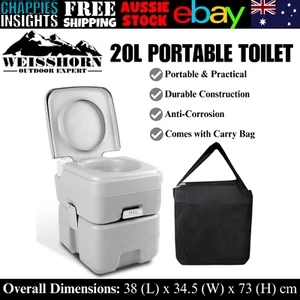 20L Portable Outdoor Camping Hiking Boat Fishing Toilet Potty Weisshorn Grey Bag - Picture 1 of 13