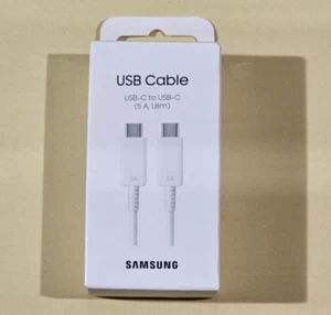 Cable Samsung USB-C a USB-C 5A 1,8m Blanco - Imagen 1 de 1