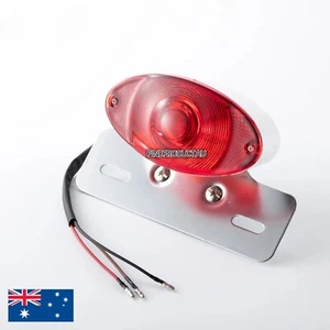 Luz trasera universal de motocicleta luz de freno ovalada lámpara de matrícula para carreras de café - Imagen 1 de 8