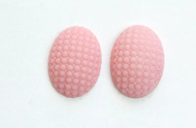 Cabujón con tapa de baches de vidrio rosa mate alemán vintage 18x13 mm cabina414J Foto 1 de 2