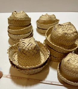 Lot Of 23 Tiny Mini straw Hats For Dolls, Jelly Jars, Crafting - Picture 1 of 8