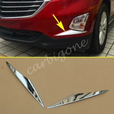 Chrome Front Fog Light Cover Trims For Chevrolet Equinox 2018-2020 Accessories - Imagem 1 de 4
